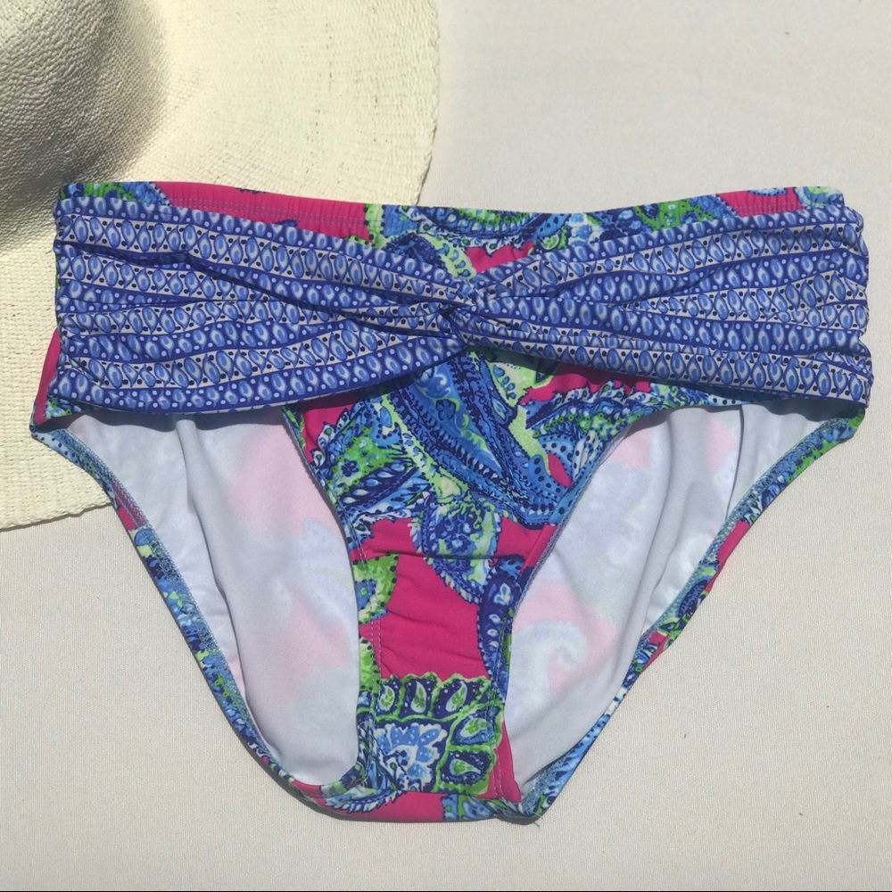 3/$15 Alex Marie  Paisley Sarong Front Bikini Bottoms